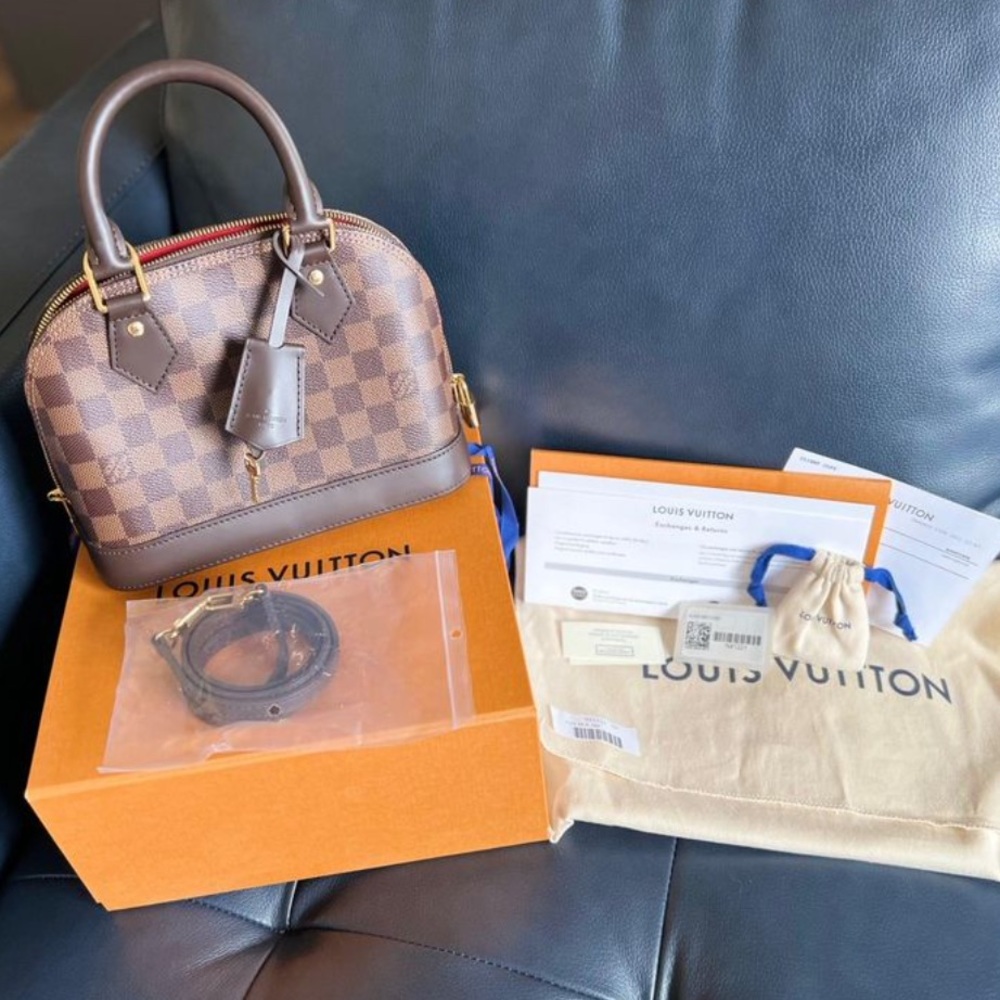 Authentic Louis Vuitton Alma BB Ebene Damier